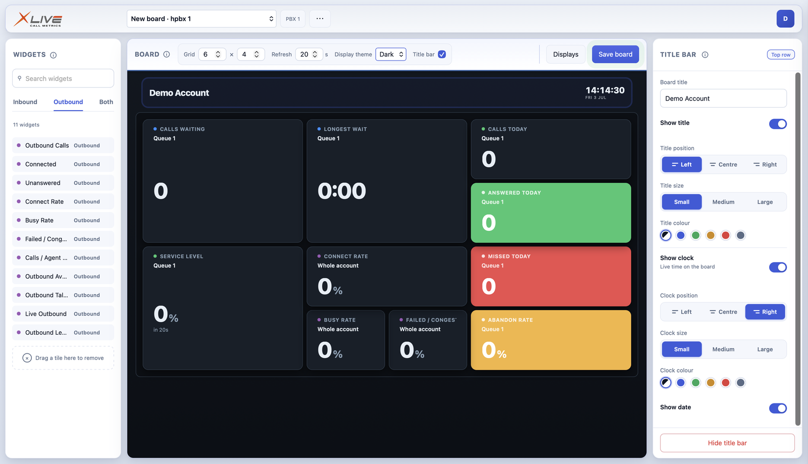 The X-Live editor in dark theme